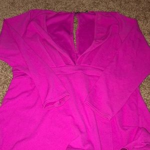 Hot pink, plunging neck line, romper